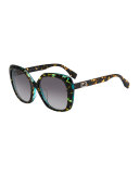 Universal-Fit Square Sunglasses, Havana