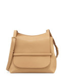 Sideby Calf Crossbody Bag, Tan