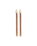 Double Cubo Tassel Earrings, Rose Gold