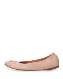 Jolie Logo Ballerina Flat, Clay Pink