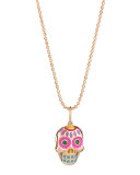 14k Rose Gold Skull Pendant Necklace