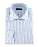 Gold Label Windowpane Check Dress Shirt, White/Blue