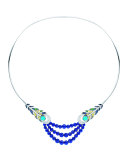 White Gold Peacock Multi-Stone Necklace