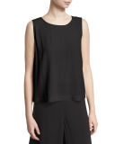 Sleeveless Short Silk Georgette Shell 