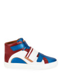 Herick Leather High-Top Sneaker, American Flag