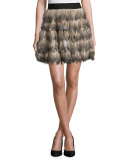 Cina Feather Flared Mini Skirt