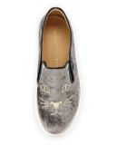 Cool Cats Velvet Slip-On Sneaker, Anthracite