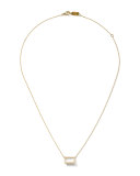 18k Gold Gelato Medium Baguette Mother-of-Pearl Necklace with Diamonds