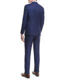 Plaid Aquaspider Super 160s Wool Two-Piece Suit, Blue
