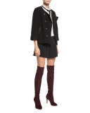 Hanne Stretch-Crepe Shorts, Caviar