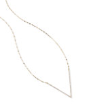 14K Expose Link Necklace with Diamond V Pendant