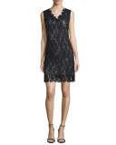 Naya Lace Sheath Dress, Black