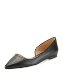 Reema d'Orsay Pointed-Toe Flat, Black