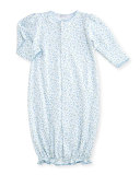 Spring Meadow Convertible Pima Sleep Gown, Blue/White, Size Newborn-Small