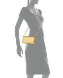 Saffiano Metallic Wallet on Chain, Gold (Platino)