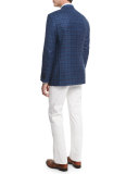 Micro-Check Grenadine Dress Shirt, Aqua