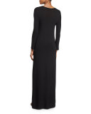 Ethel High-Slit Long Dress, Black