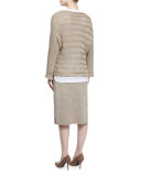 Mid-Rise Houndstooth Pencil Skirt, Almond/Latte, Plus Size