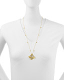 18k Gold Mini Jingle Bell Necklace, 28"L