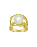 Gold Vermeil Pearl Ribbon Ring