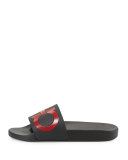 Groove Gancini Slide Sandal, Black/Red