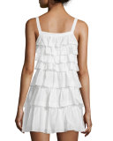 Melanite Tiered Ruffle Dress, Porcelain 