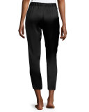 Lola Floral-Embroidered Silk Lounge Pants