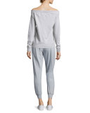 Kelsey Off-the-Shoulder Kangaroo Pocket Top