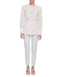 High-Waist Narrow-Leg Pants, Ivory