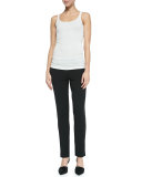 Slim Straight-Leg Crepe Trousers