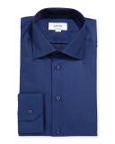 Contemporary-Fit Herringbone Dress Shirt, Navy