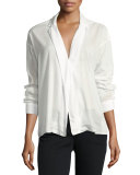 Moxy Cotton-Blend Wrap Shirt, White