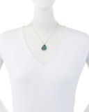 Opal/Blue Diamond Pendant Necklace, 22"