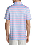 Floyd Multi-Stripe Lisle Polo Shirt, Light Blue