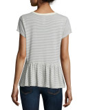 The Ruffle Mini-Striped Tee