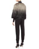 Delma Ombre Faux-Fur Jacket, Gray Ombre