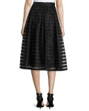 Quinne Striped Organza Midi Skirt 