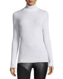 Sutton Wool-Silk Turtleneck Sweater, Canvas White