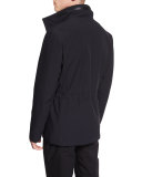 Snap-Front Field Jacket, Black
