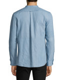 Crosby Denim Patchwork Shirt, Light Indigo