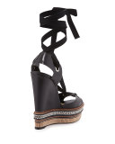 Tribuli Lace-Up Red Sole Wedge Sandal