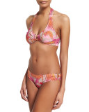 Yasmin U-Center Printed Halter Swim Top