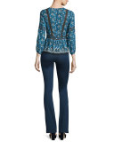 High-Waist Flared Denim Pants