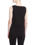 Scoop-Neck Fitted Tank, Black