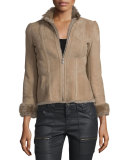 Amica Shearling-Lined Suede Jacket
