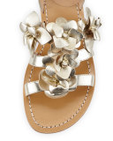 Blossom Leather Gladiator Sandal, Gold