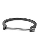 Modern Two-Tone Screw Cuff Bracelet, Matte Black