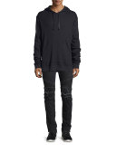 Blinder Biker Distressed Moto Jeans, Black
