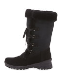 Annabella Shearling Fur-Lined Boot, Black