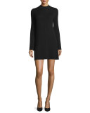 Trudie Ribbed Mock-Neck Wool Dress